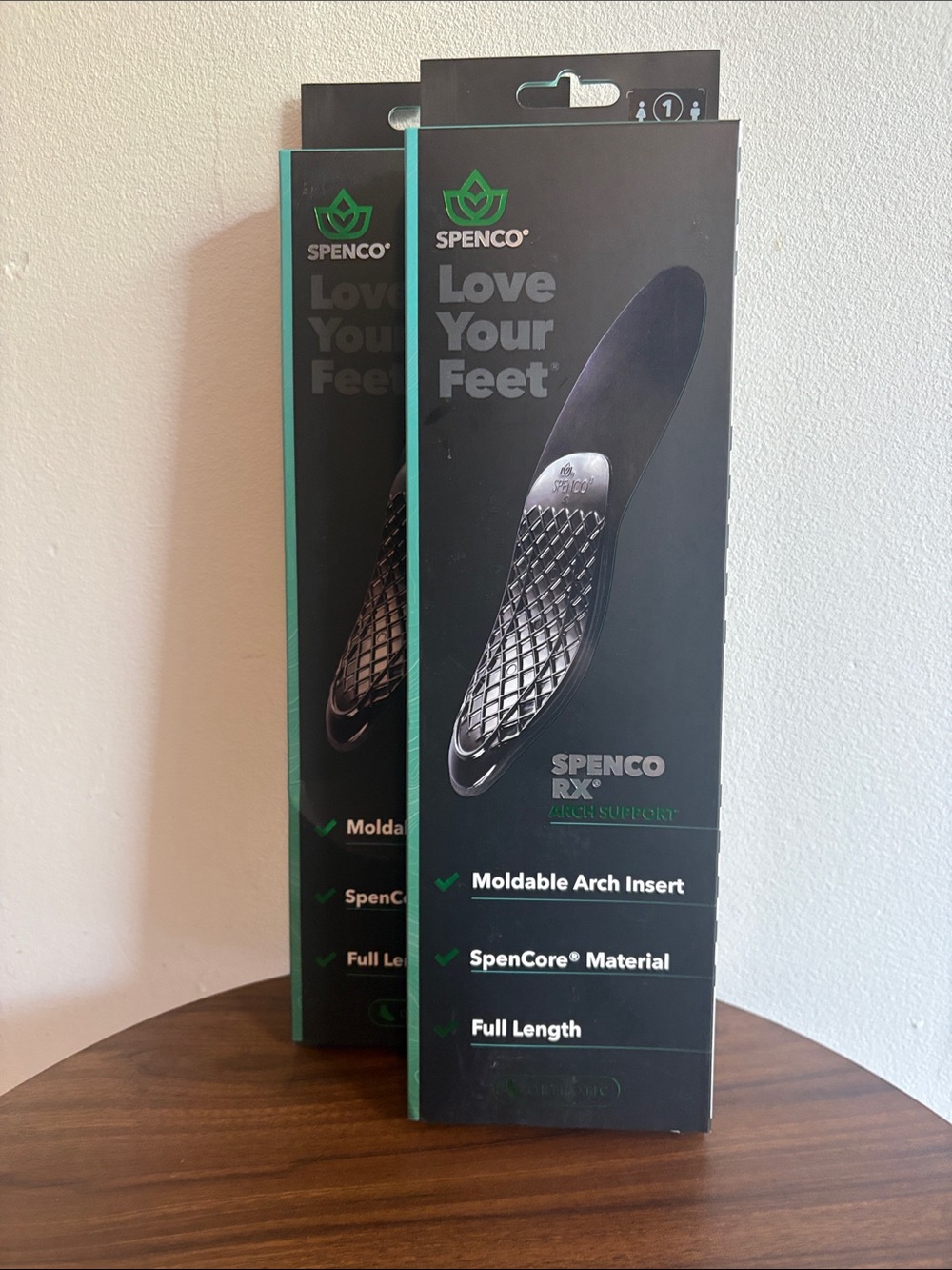 *2 PACK* RX Moldable Arch Insert Full-Length Insoles - Black Womens 5-6.6